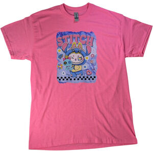 Cute Gildan Pink Bubu Stitch Graphic - Pink Purple Design-Size Med NWOT